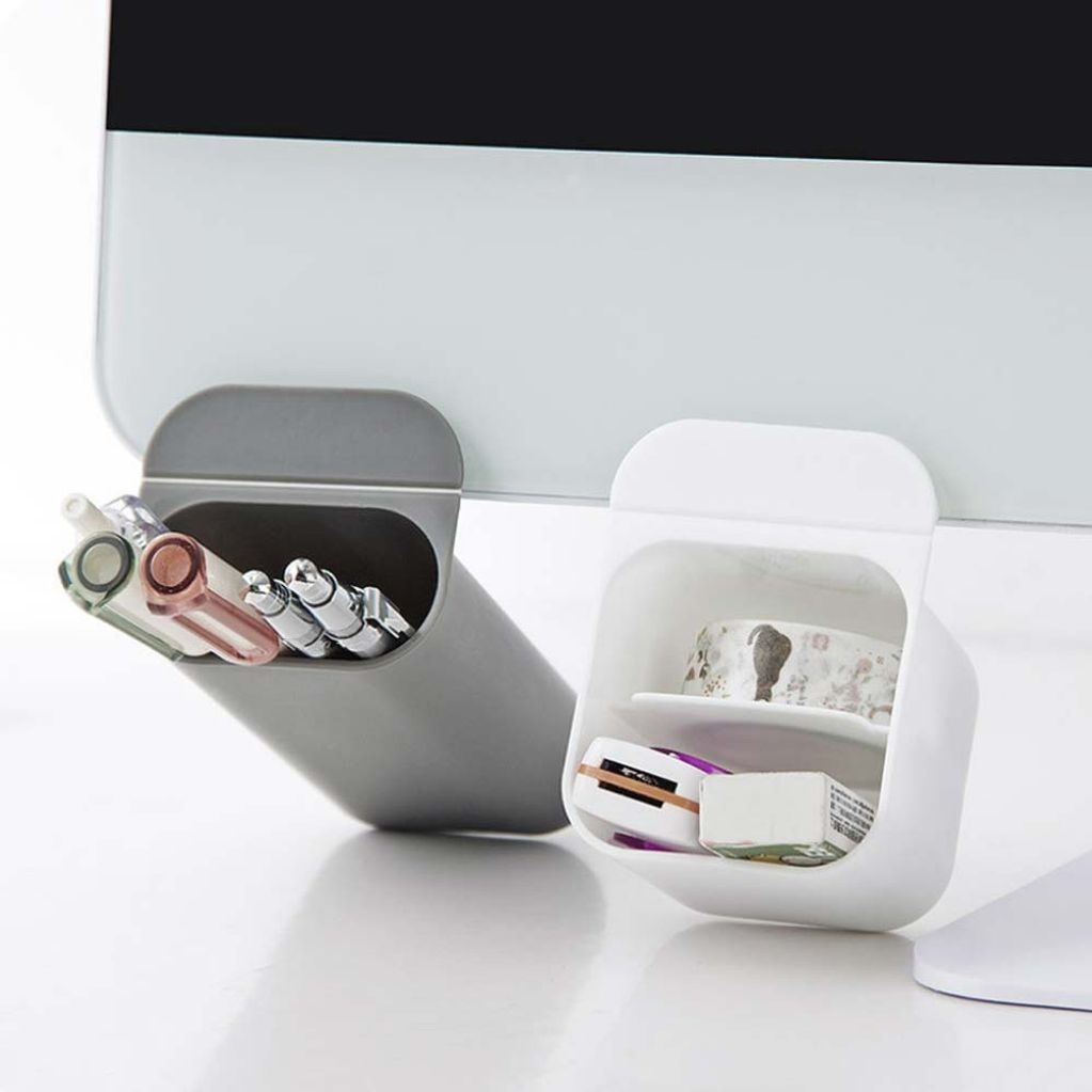 부착식 모니터 수납함 데스크 셋업 직장인 필수템 사무실 오거나이저