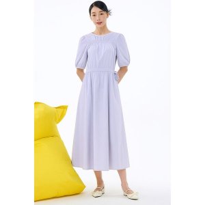 [씨]  벌룬 셔링 라운드 원피스 블루 SGOAE2575