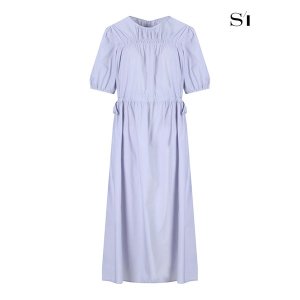 [씨]  벌룬 셔링 라운드 원피스 블루 SGOAE2575