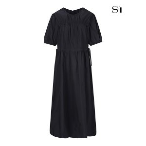 [씨]  벌룬 셔링 라운드 원피스 블랙 SGOAE2575