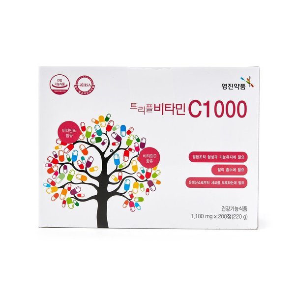 영진약품 트리플 <b>비타민C</b>1000 200정 <b>비타민</b>D B복합