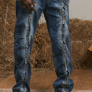 더써든랩 American Ethnic 4way Zipper Jeans