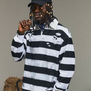 더써든랩 Embroidered Patch Damage Rugby Shirt