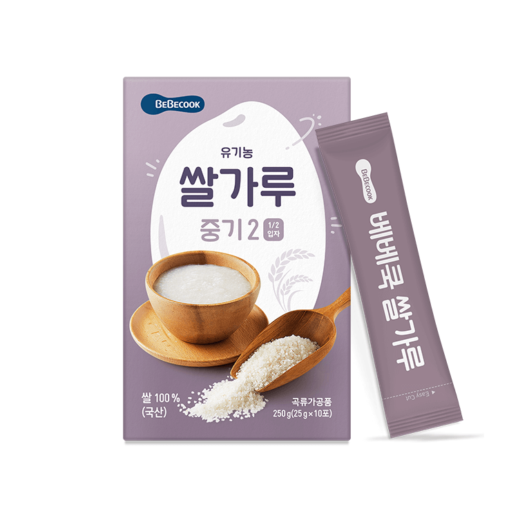 Bebecook Rice Flour Mid-stage 2, 25g x 10 Sachets, 3pcs