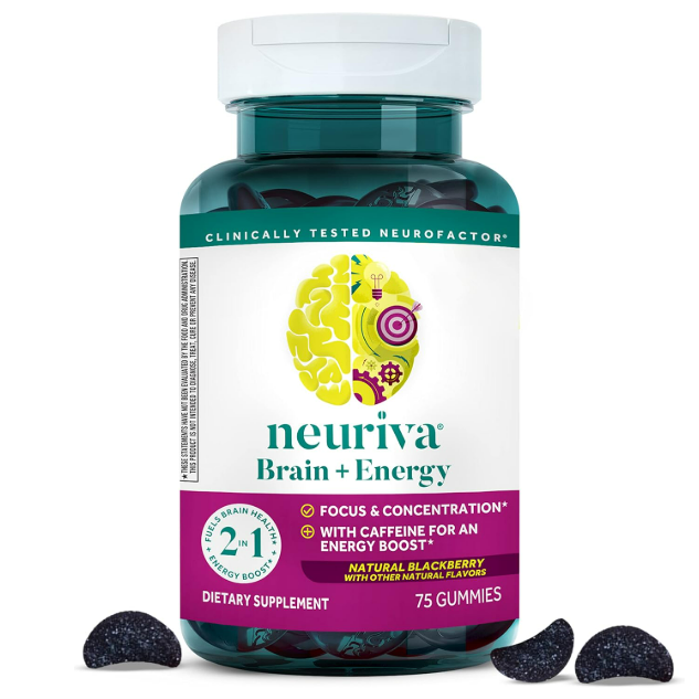 <b>쉬프</b> 뉴리바 브레인 에너지 75구미 비타민B12 시아노코발라민 커피열매 카페인 비타민젤리  1개  75정