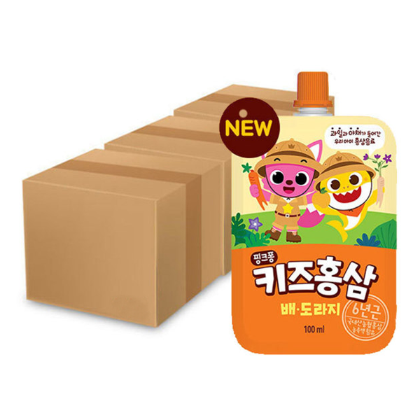 롯데칠성음료 <b>핑크퐁 키즈홍삼 배도라지 100ml</b>  10개