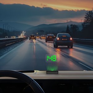 KWHUD 새로운 K1 HUD 헤드업 디스플레이, 모든 자동차 모델용 차량용 디지털 스피도미터, 자동 밝기 녹색/백색 조명