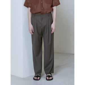 [알레그리]  다크브라운 쓰리턱 컬렉션 와이드 컬렉션 팬츠 ARPA3E801W3