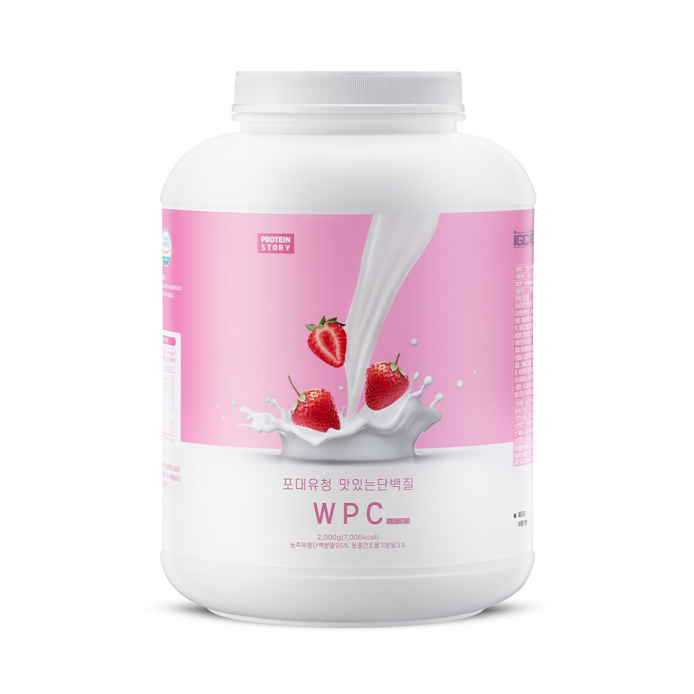 코뉴 프로틴스토리 맛있는 단백질 포대유청 WPC 딸기맛 , 2kg, 1개