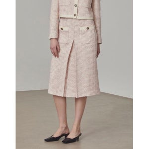 [질스튜어트뉴욕 우먼]  핑크 패턴 코튼혼방 트위드스커트 WJSK3A100P1