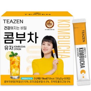 티젠 콤부차 유자 50스틱 5g 50개입