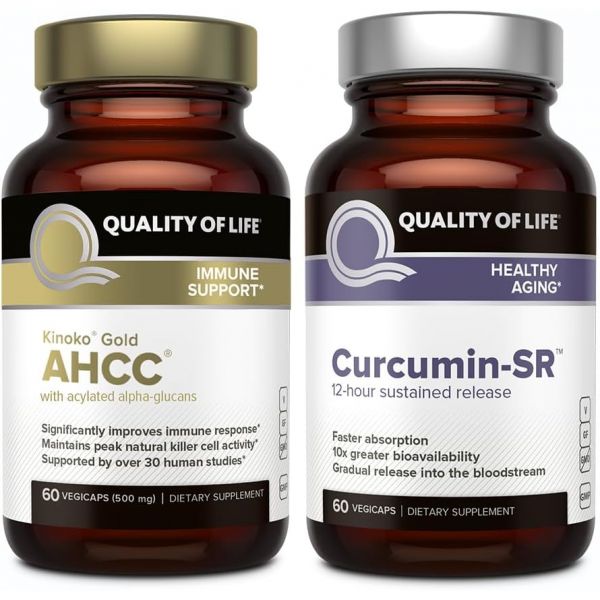 Quality of Life - Support <b>Curcumin</b> Bundle - Features Kinoko Gold AHCC and Microactive <b>Curcumin</b> <b>SR</b>  Q