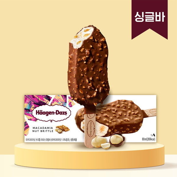 마카다미아넛 브리틀 아이스크림바 제품 이미지