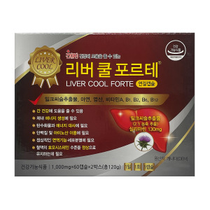리버쿨 <b>피디에이치아이엔씨</b> 리버 쿨 포르테 120캡슐(60캡슐x2개) 밀크씨슬 실리마린