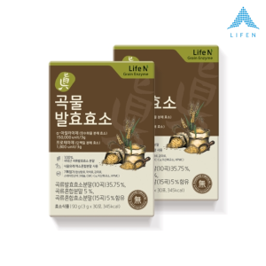 <b>라이프엔</b> 7무첨가 지방 탄수화불 분해 <b>소화</b> 유기농 진 곡물 발효효소 3g x 30포 2박스