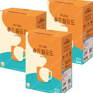 맥심 일회용 커피/ 맥심 슈프림골드 커피믹스 100T X 3개
