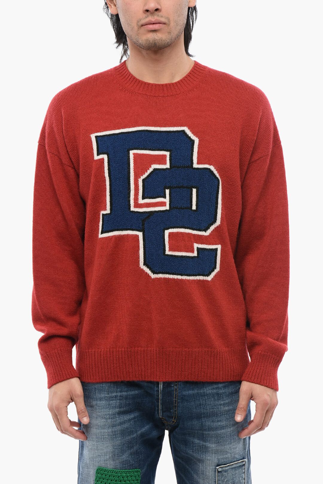 디스퀘어드2 로고 자수 크루넥 스웨터 Crew Neck Sweater with Embroidered Logo 640731 125879381