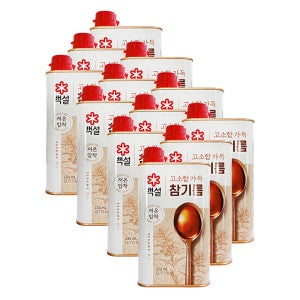 백설 CJ제일제당 백설 고소함 가득 참기름 450ml 12개 비빔밥 참깨 볶음