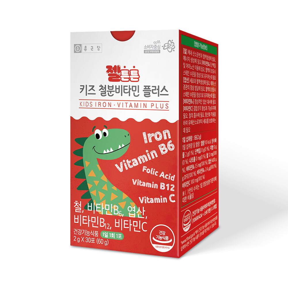 종근당 종근당 젤튼튼 어린이 철분 비타민 플러스 30포 / 유아 아이 키즈 초등학생 청소년