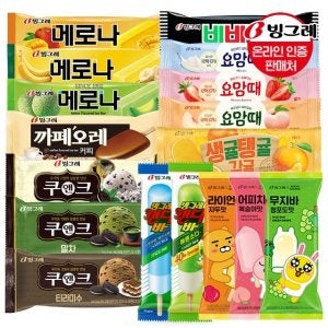 빙그레 빙그레 인기 아이스크림 바 40개 골라담기 /메로나/쿠앤크/요맘때