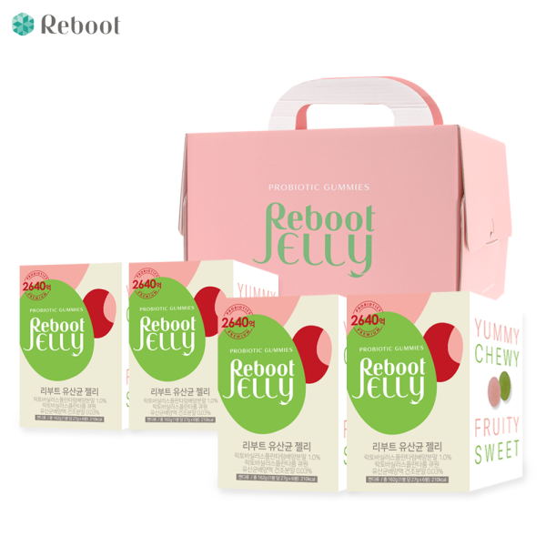 <b>리부트</b> <b>리부트</b> 유산균 젤리 선물세트(162X4박스) 국내 유일 식물성 펙틴 유산균 젤리/무설탕/무지방