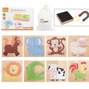 원목퍼즐 유아교구 아기퍼즐 비가 동물 자석퍼즐