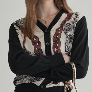 로프 프린트 블라우스 니트 가디건 ML04CD400HJY