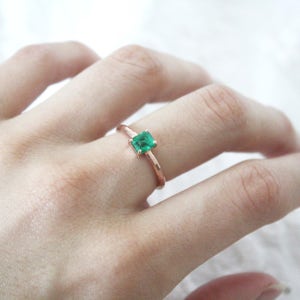 14k 에메랄드컷 에메랄드 0.5ct 반지, 피에트라pietra