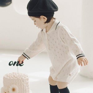 [해피프린스][size 80-100] 로이니 니트 긴팔 아기 수트