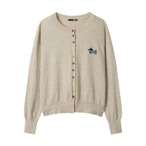 [BNX] 컬러버튼 자수 모달 가디건 (BX1CD001L0)