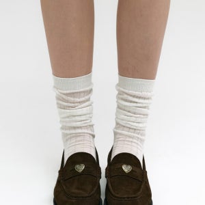 마지셔우드 Marge Heart Loafers_Brown Suede