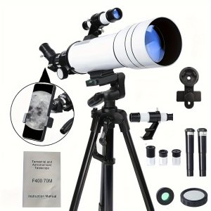 70mm 전문 천문 망원경, 333배 확대, 별보기, 달 관찰, 별자리 관람 - 수동 초점, ABS 소재, 야외 캠핑 및 여행 하늘 애호가에게 이상적인 개인용 단일 튜브