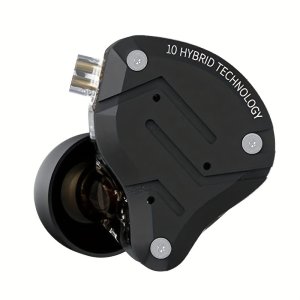 KZ ZS10 Pro 4BA + 1DD 인이어 헤드폰 - HiFi 클리어 베이스, 노이즈 캔슬링, 블랙 액센트가 있는 슬림 메탈릭 디자인, 터치 컨트롤, 탈착식 케이블, 음악가 및