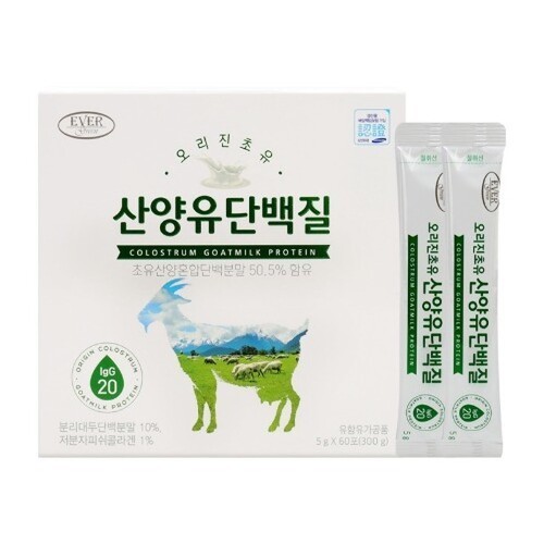 세종바이오팜 에버그린 오리진<b>초유</b> 산양유 단백질 5g  60포, 1개