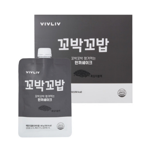 리빙라이프 꼬박꼬밥 한끼 쉐이크 흑임자블랙 40g, 7포, 1개