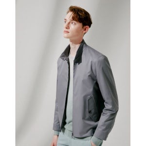 [마에스트로]  그레이 단색 면 스트레치 헤링턴 블루종 점퍼 MAJU3B907G2