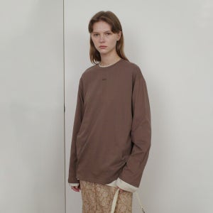 엔오르 Basic Enor Long Sleeve T-Shirt - Brown