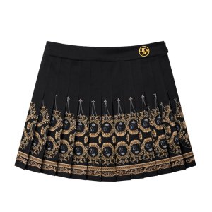 UTAA Empire Golden Edge Pleats Skirt : Black (UE2SKF803BK)