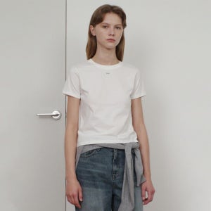 엔오르 Basic Enor Crop T-Shirt - White