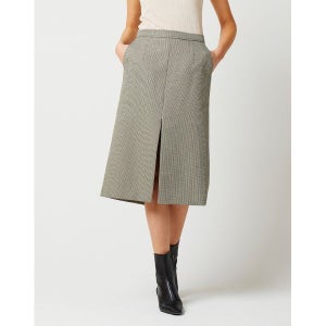 [질스튜어트뉴욕 우먼]  블랙 트임 포켓 H라인 미디 스커트 JSSK3B200BK