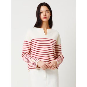[질스튜어트뉴욕 우먼]  레드 스트라이프 레이온혼방 니트 JSSW3B350R2