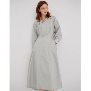 [아떼바네사브루노] 라이트그린 턱장식 긴팔 원피스