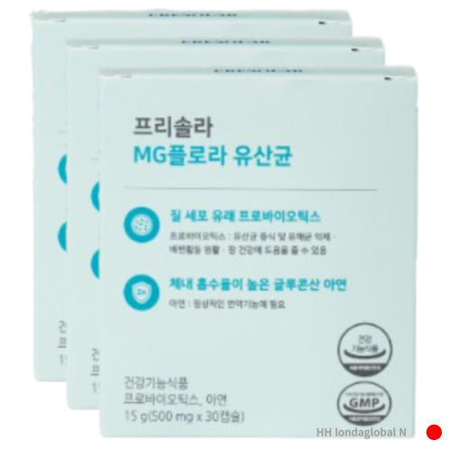 프리솔라 MG플로라 유산균 여성 질 유래 30캡슐 X3