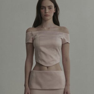 [마우솔레움] Satin Corset Top - Pink 25SBL001