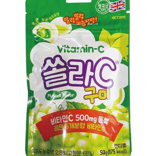 쏠라 C 구미 샤인머스켓맛 50g 식음료 건강식품 비타민 쏠라C 구미