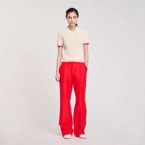 [산드로] 배색 라인 폴로 니트 SF25S3FRP1591 SFPPU02553