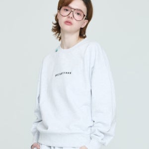 [인스턴트펑크] 미니로고 스웻 맨투맨 - 멜란지 화이트 IA72USW101MW