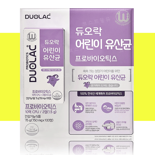듀오락 어린이 유산균 100정 <b>키즈 프로바이오틱</b>