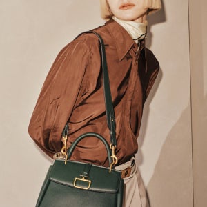 [닥스 액세서리] 닥스 DAKS WOMENS ACCESSORIES BIRKBECK CHARLOTTE 버크백 샬롯 그린 단색 소가죽 토트백 S DCBA5E852E3