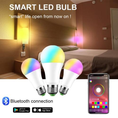 20 가지 모드 스마트 전구 블루투스 호환 LED E27 B22 15W 매직 RGB 램프 홈 인테리어 <b>IOS</b> 안이드용 집 <b>장</b>